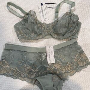 Fantasie Lace Lingerie Set in Soft Green